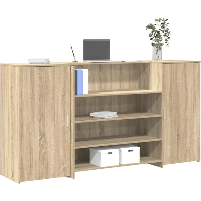 vidaXL Receptiebalie 200x50x103,5 cm bewerkt hout sonoma eikenkleurig Bruin