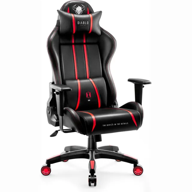 Diablo Chairs Gaming stoel X.One 2.0 - Bureaustoel verstelbaar - Normale maat - Zwart-rood Zwart/Rood