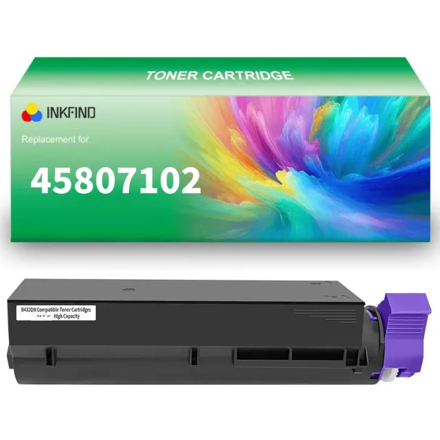 INKFIND B432 45807102 Tonercartridge compatibel met OKI 45807102 Toner Cartridge 45807102 B432 - 1-pack Zwart Zwart x 1