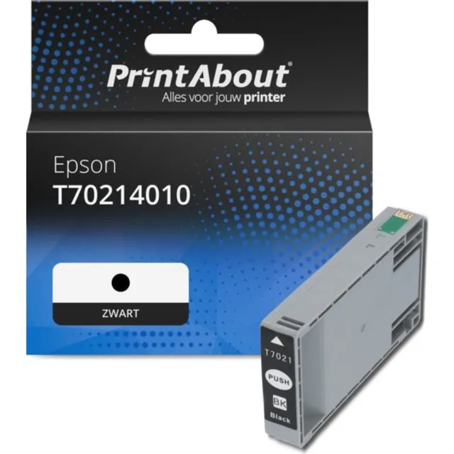 PrintAbout huismerk Inktcartridge T70214010 Zwart geschikt voor Epson