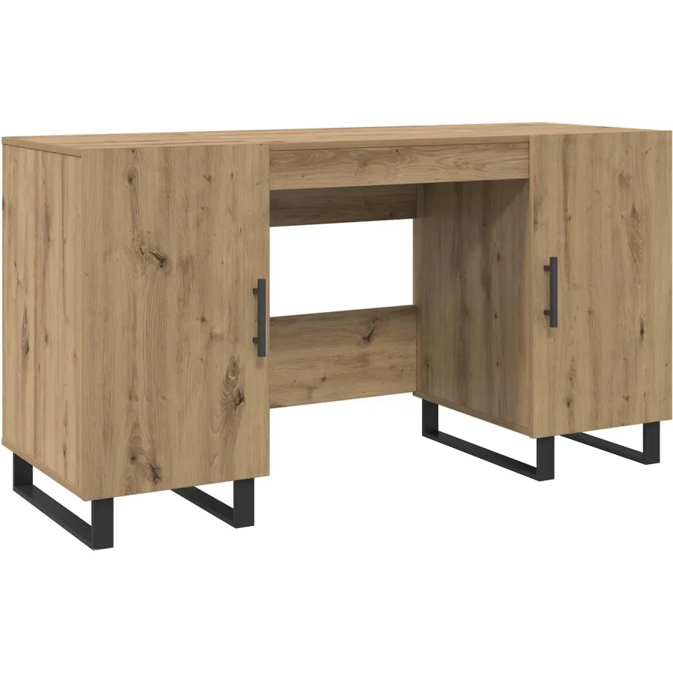 vidaXL Bureau artisanaal eikenkleurig Bewerkt hout 140 x 50 x 75 cm, foto 3