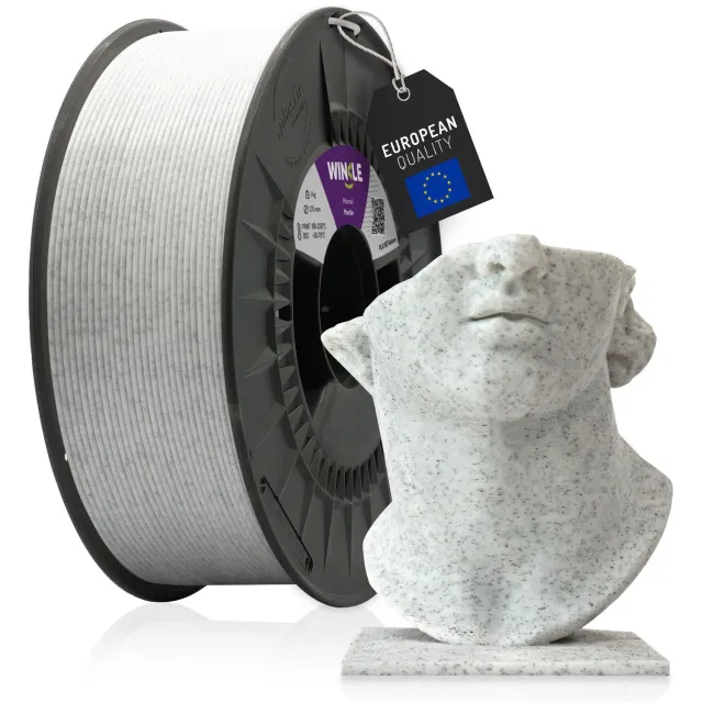 Winkle PLA HD Texture 3D Filament - Filament voor 3D printer - Hoge Nauwkeurigheid - Marble - Ø 1,75 mm - 1 kg Wit