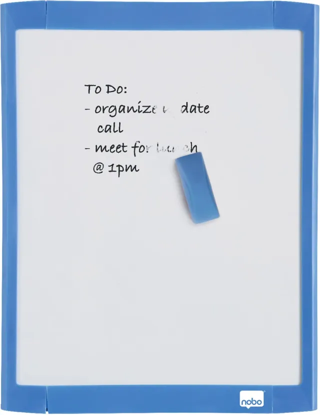Nobo Mini whiteboard, magnetisch, met gekleurd frame, 28 x 21,6 cm blauw