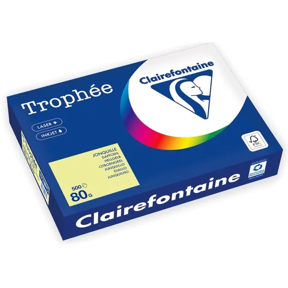 Trophee Kopieerpapier Trophée A4 80gr citroengeel 500 vel