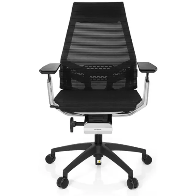 hjh office Bureaustoel GENIDIA SMART WHITE CM Netstof zwart AL chroom hjh OFFICE Zwart / Wit / Chroom