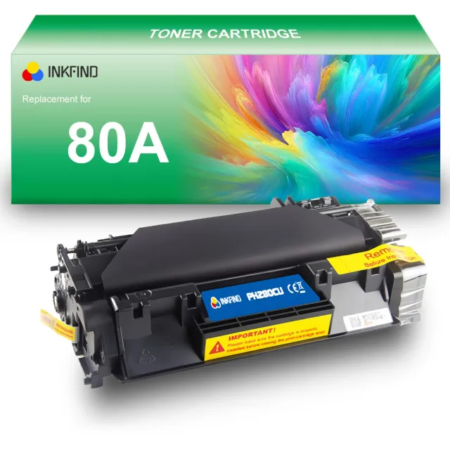 INKFIND 80A (CF280A) Tonercartridge compatibel met HP 80A CF280A - 1-pack Zwart Zwart x 1