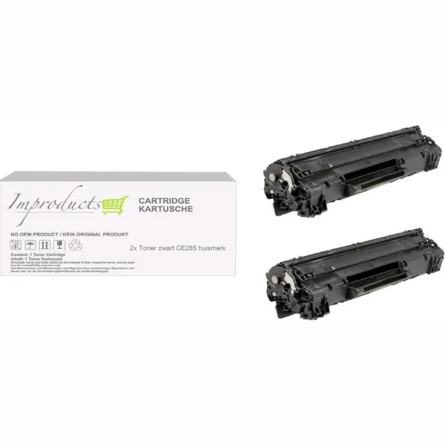 Improducts Toner - Alternatief Hp 85A (CE285A) toner XL inhoud 2x toner zwart Zwart - 2x