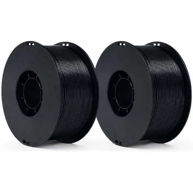 LifeGadgets 2X 1.1KG ZWARTE FILAMENT PLA+ 3D Printer Filament 1.75mm 1kg – Hoogwaardig 3D Printing Filament Extra Sterk, Sterk en Flexibel, Anti-Warp, Glanzend, Kleur naar Keuze, Compatibel met FDM Printers, Print Zonder Problemen 02 stuks