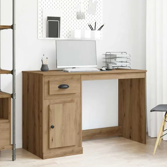 vidaXL Bureau Artisan Eiken 50 x 115 x 75 cm Bewerkt hout, foto 2