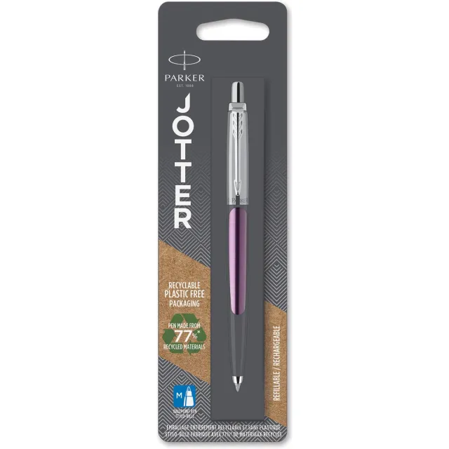 Parker Jotter balpen Victoria Violet CT, op blister blauw