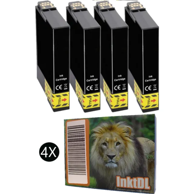 InktDL Huismerk geschikt voor Epson 604XL Zwarte Inkt (4X) - XP-2200 - XP-2205 - XP-3200 - XP-3205 - XP-4200 - XP-4205 - WF2950 Zwart (4X 550 Pagina's)