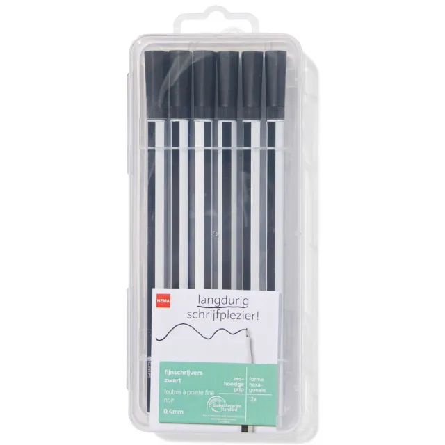 HEMA Fijnschrijvers, pennen, set van 12 stuks
