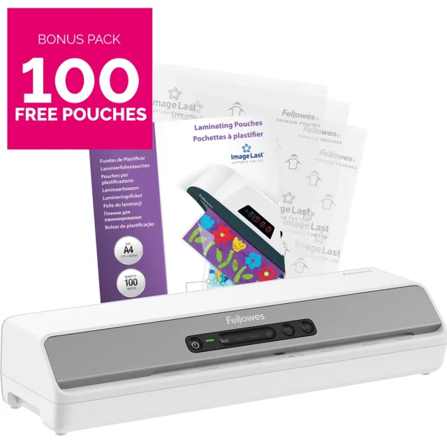 Fellowes lamineermachine Amaris voor ft A3 + Bonus Pack van 100 lamineerhoezen (A4, 80 micron)