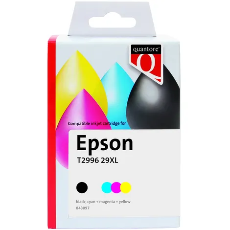 Quantore Inktcartridge Quantore alternatief tbv Epson 29XL T2996 zwart + 3 kleuren remanufactured