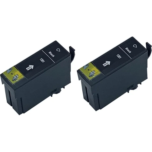 KATRIZ huismerk ink Epson T1301 Zwart | voor Epson Stylus SX525WD/SX620FW/SX535WD/BX525WD/BX625FWD/BX635FWD/BX935FWD/WorkForce WF-7015/7515/7525 | 2 stuks