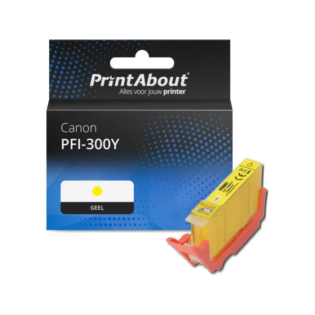 PrintAbout huismerk Inktcartridge PFI-300Y Geel Geschikt voor Canon