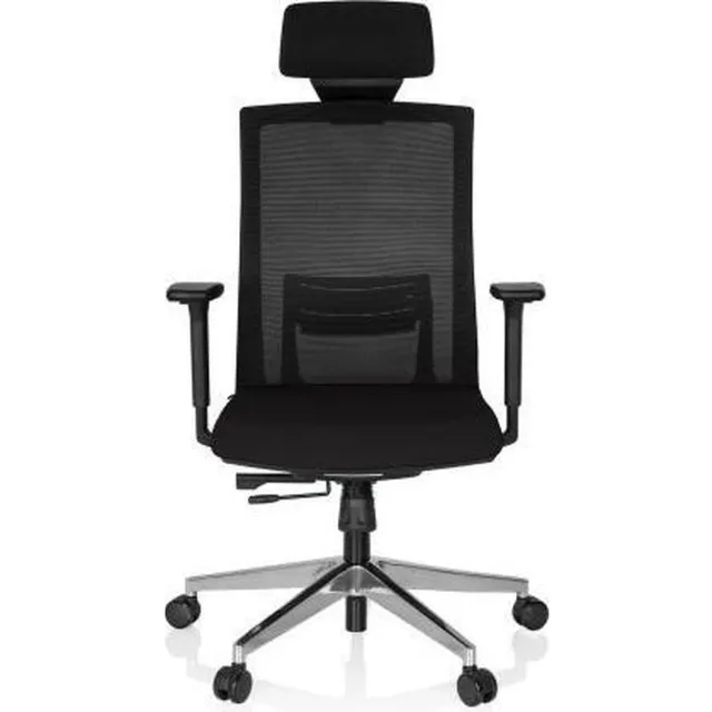 hjh office Directiestoel - Verstelbare Armleuning - Stof/Netstof - Zwart - Ergonomisch