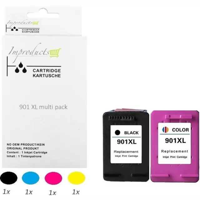 Improducts Inktcartridges - Alternatief HP 901 / HP 901XL CC654AE / CC656AE multi pack