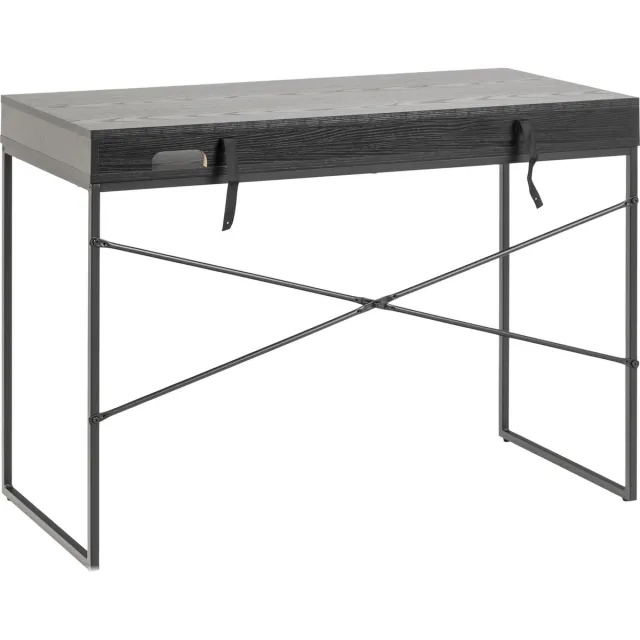 Actona Bureau Dover 110cm - met opberglade - zwart esdecor - Actona - Bureautafels - Zwart - Melamine; MDF; Staal - Bureautafels