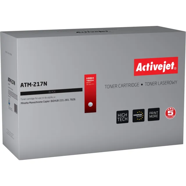 ActiveJet ATM-217N Toner voor Konica Minolta-printer; Konica Minolta TN217 vervanging; Opperste; 17500 pagina's; zwart.