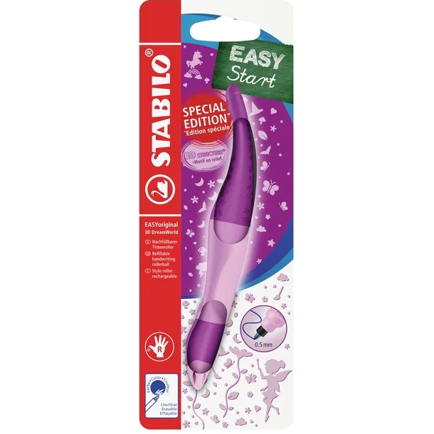 Stabilo Rollerpen STABILO Easyoriginal rechtshandig 3D DreamWorld medium roze