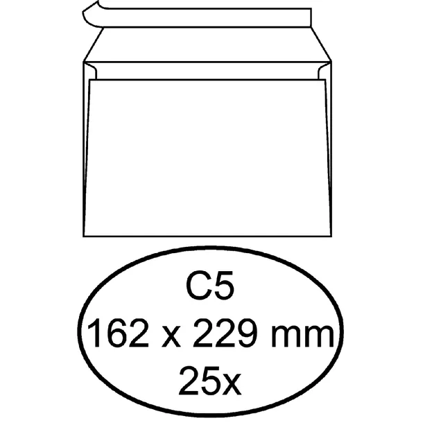 Quantore Envelop Quantore bank C5 162x229mm zelfklevend wit 25 stuks