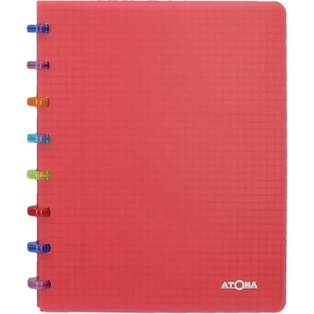 Atoma Tutti Frutti schrift, ft A5, 144 bladzijden, commercieel geruit, transparant rood