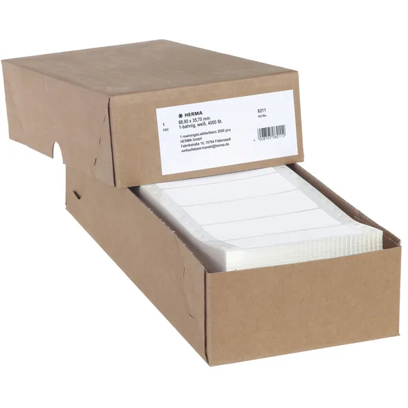 Herma Etiket HERMA 8211 88.9x35.7mm 1-baans wit 4000 stuks