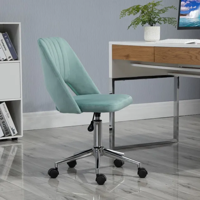 COVREO Bureaustoel 49x60x79-91 cm groen, polyester zonder armleuningen