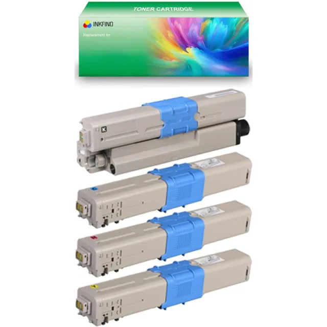 INKFIND 45862840/45862839/45862838/45862837 tonercartridge multipack van 4 stuks (Zwart+Cyaan+Magenta+Geel) compatibel met OKI 45862840/45862839/45862838/45862837 voor OKI MC853 MC853dn 4-pack BK/C/M/Y Zwart x1, Cyaan x 1, Magenta x 1, Geel x 1
