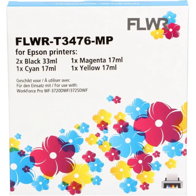FLWR Cartridges / Epson 34XL Multipack / zwart en kleur / Geschikt voor Epson Zwart & Kleur