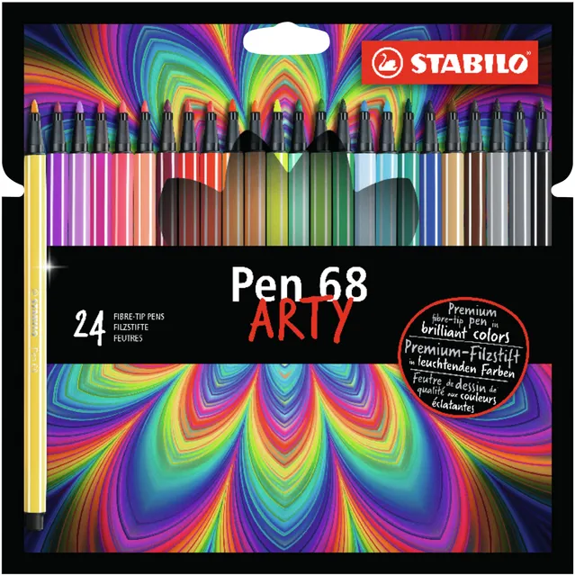 Stabilo Viltstift STABILO Pen 68/24 Arty medium assorti etui à 24 stuks