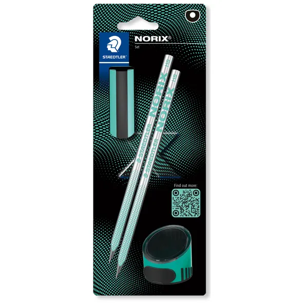 Potlood Staedtler Norix HB zwart-groen blister à 2 stuks