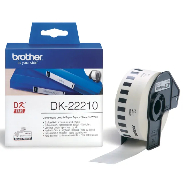 Brother Etiket Brother DK-22210 doorlopend 29mm 1 rol á 30m wit