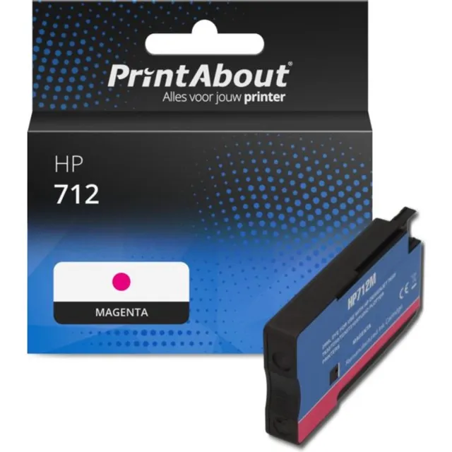 PrintAbout huismerk Inktcartridge 712 (3ED68A) Magenta geschikt voor HP