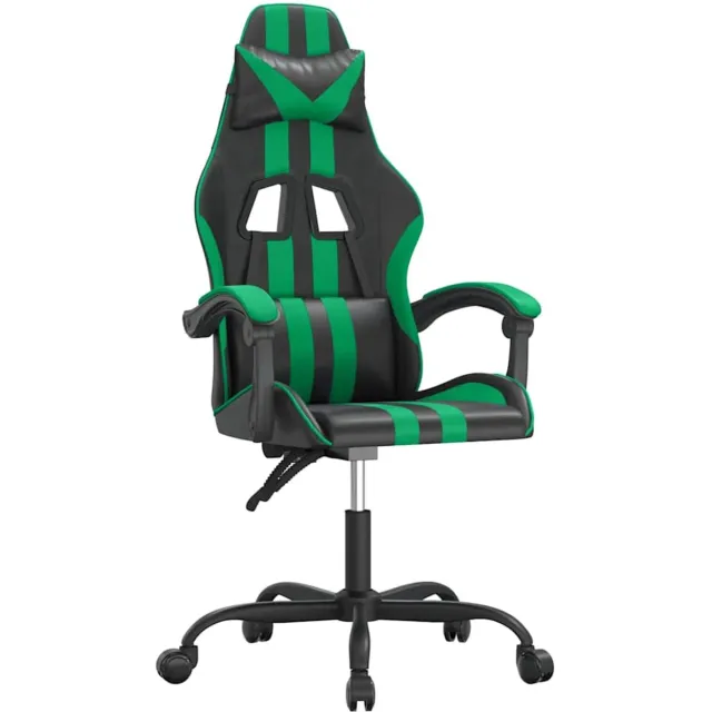 vidaXL Gamestoel - kunstleer - zwart - en - groen zwart en groen