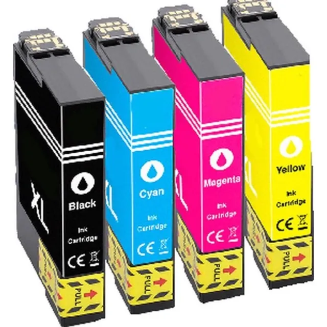 Inktkeuze 34XL Zwart + Alle kleuren - Huismerk inktcartridge compatible met Epson WorkForce Pro WF-3720 DW / Epson WorkForce Pro WF-3720 DWF / Epson WorkForce Pro WF-3725 DWF Zwart, Geel, Magenta, Cyaan, Zwart