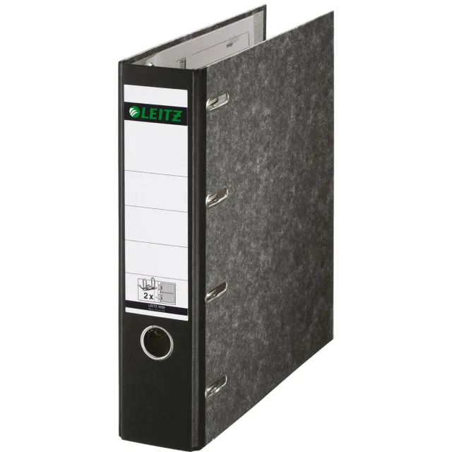 Leitz giro-bank ordner, ft A4, rug 75mm, karton, zwart