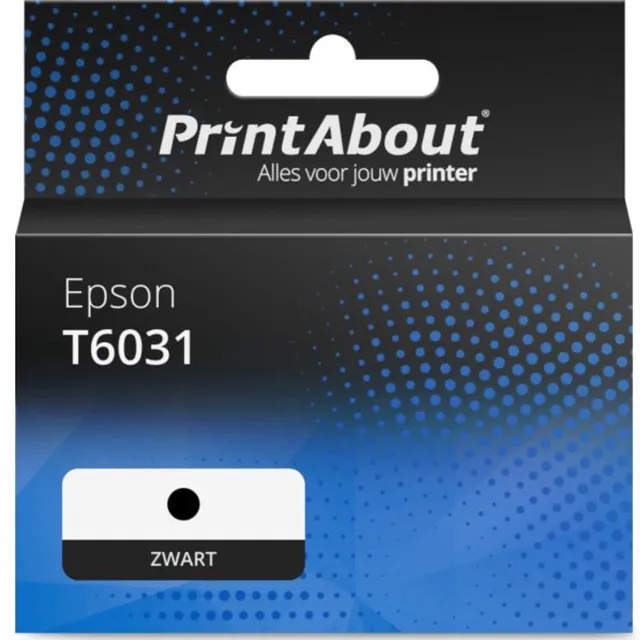 PrintAbout Huismerk Epson T6031 Inktcartridge Zwart Hoge capaciteit