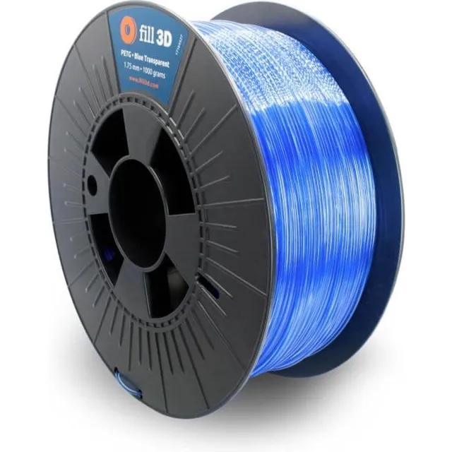 Fill 3D PETG Blue Transparent 1 kg Blauw transparant