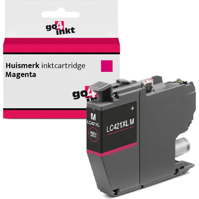 Go4inkt compatible met Brother LC-421XL magenta inktcartridge DCP-J 1050DW 1140DW 1800DW MFC-J 1010DW