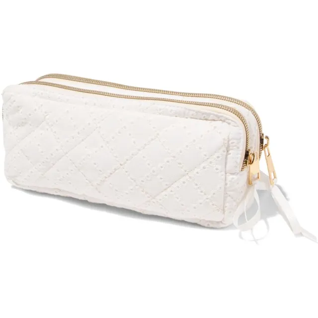 HEMA Etui met dubbele rits kant (wit)