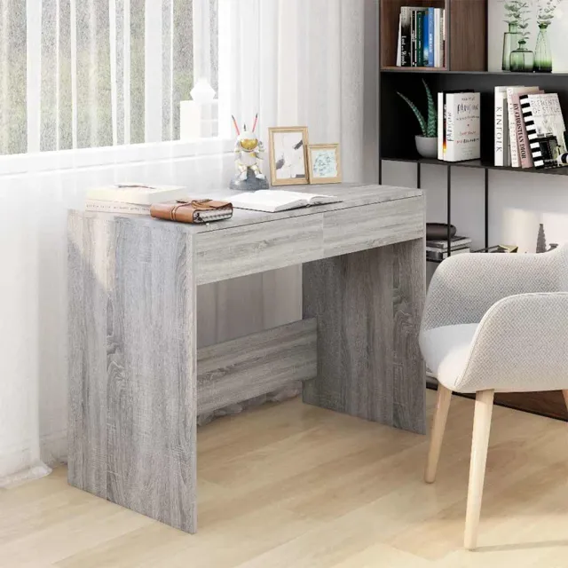 vidaXL Bureau 101x50x76,5 cm bewerkt hout grijs sonoma eikenkleurig, foto 2