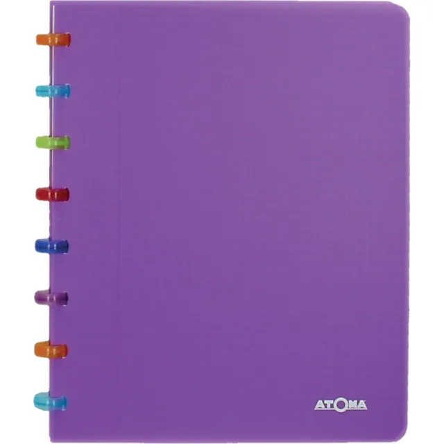 Atoma Tutti Frutti schrift, ft A5, 144 bladzijden, commercieel geruit, transparant paars