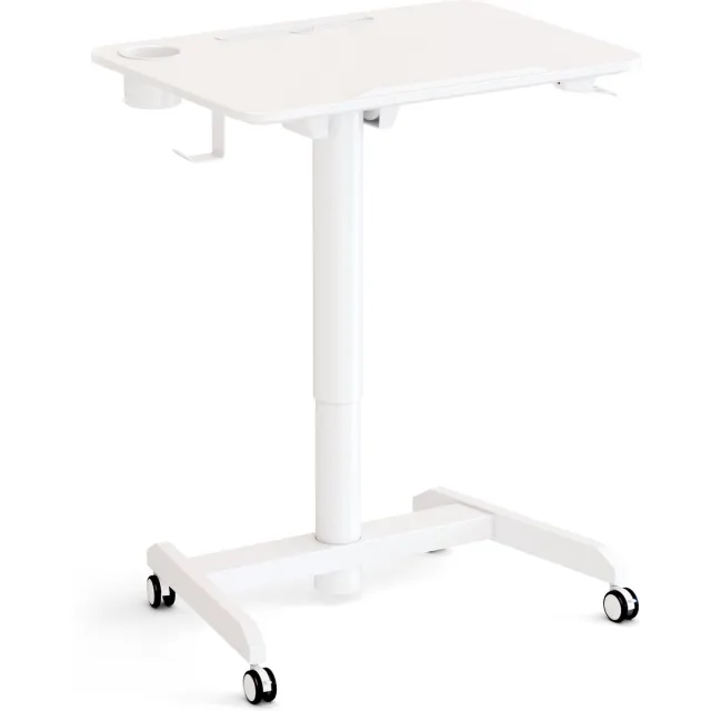 Worktrainer FlipDesk - Klein zit-sta bureau - Hoogte 68.6 - 107.2 cm - Breedte 50 x 70 cm - Verrijdbaar - In hoogte verstelbaar - Wit