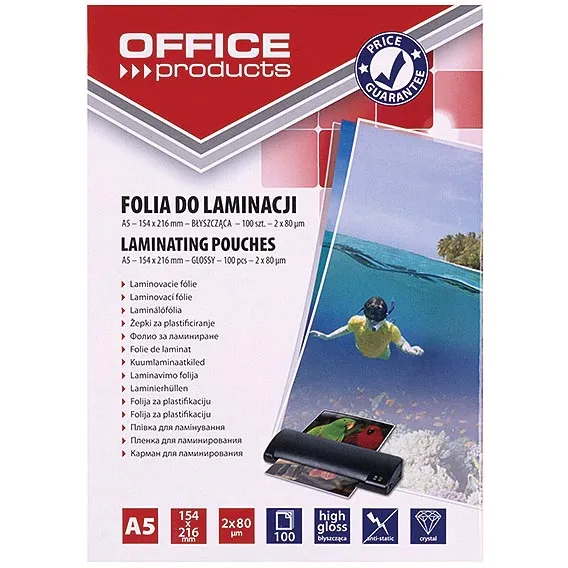 Office Products lamineerhoes A5, 160 micron (2 x 80 micron), pak van 100 stuks