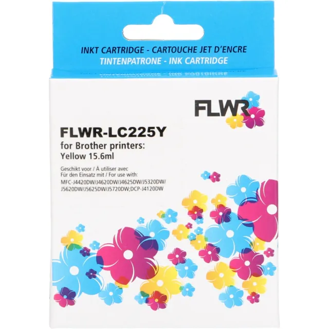 FLWR Cartridges / Brother LC-225XLY / geel / Geschikt voor Brother
