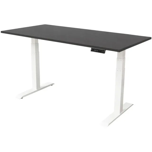 Sedero Elektrisch verstelbaar bureau - 140x80 cm - Dual motor - Wit / Antraciet ZWart