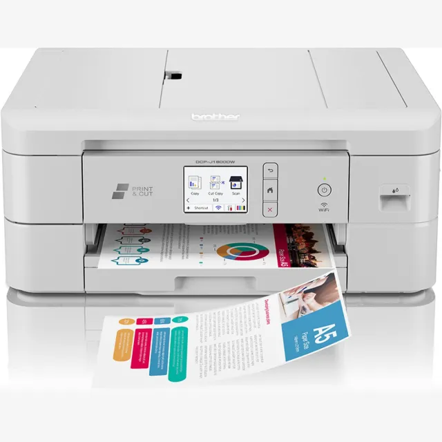 Brother DCP-J1800DW Multifunctionele printer Inkjet Kleur A4 Printen, scannen, kopiëren ADF, Cutter, LAN, WiFi, USB Wit
