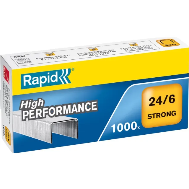 Rapid Nieten Rapid 24/6 gegalvaniseerd strong 1000 stuks Metaal